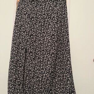 Floral Black and White Women's Skirt